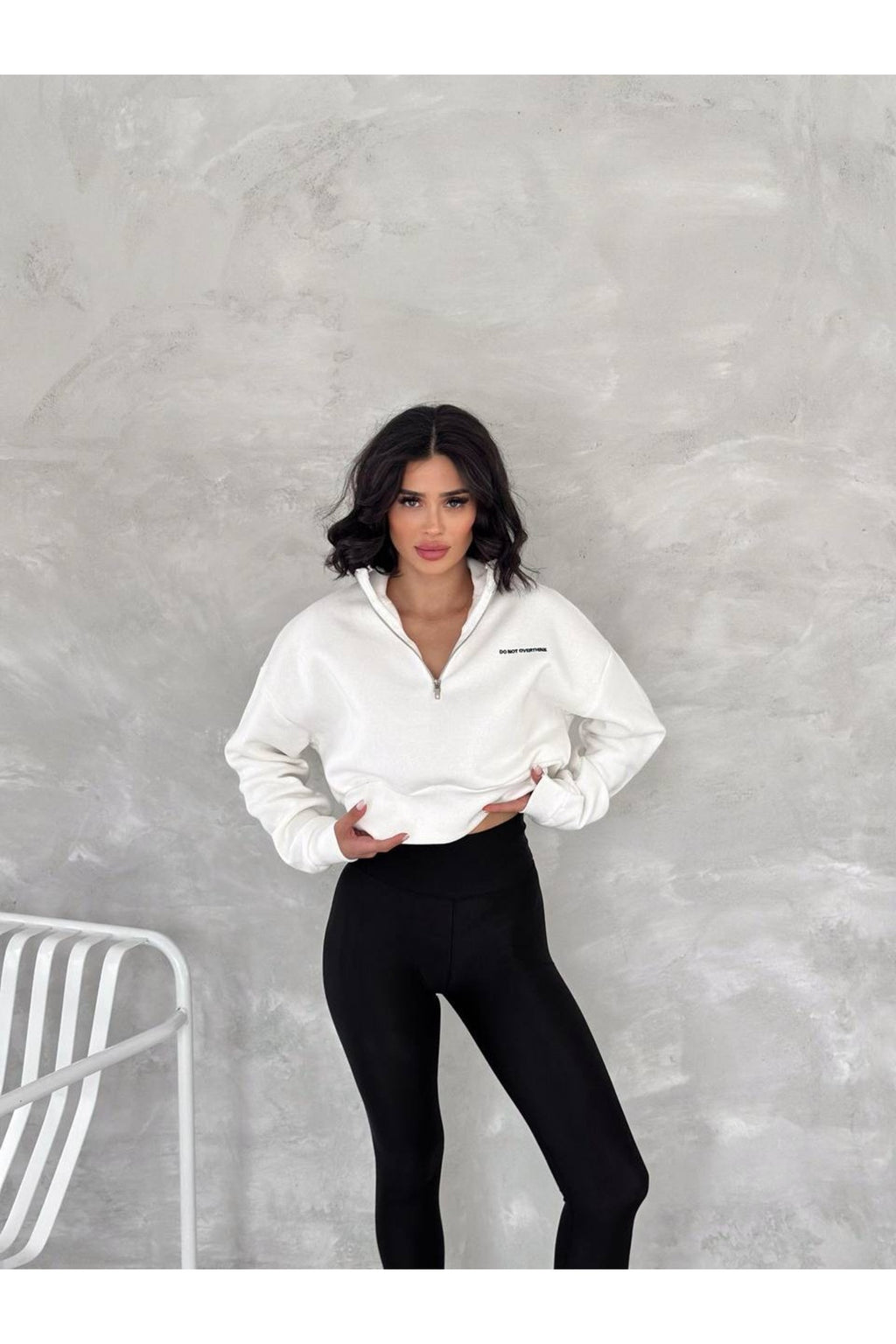 Kadın Do Not Overthink Baskı Detaylı Sweatshirt · Beyaz · 4 [ty:418ba394e20faab2]