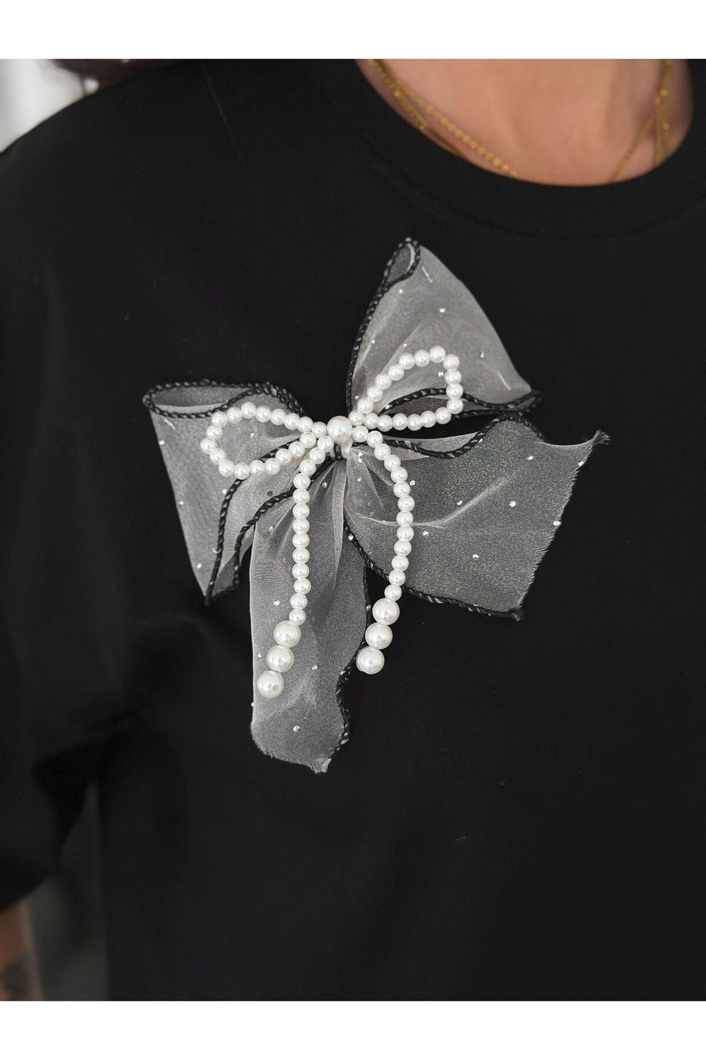 Kadın Fiyonk Detaylı T-Shirt · Siyah · 5 [ty:d85c9c7653be8750]