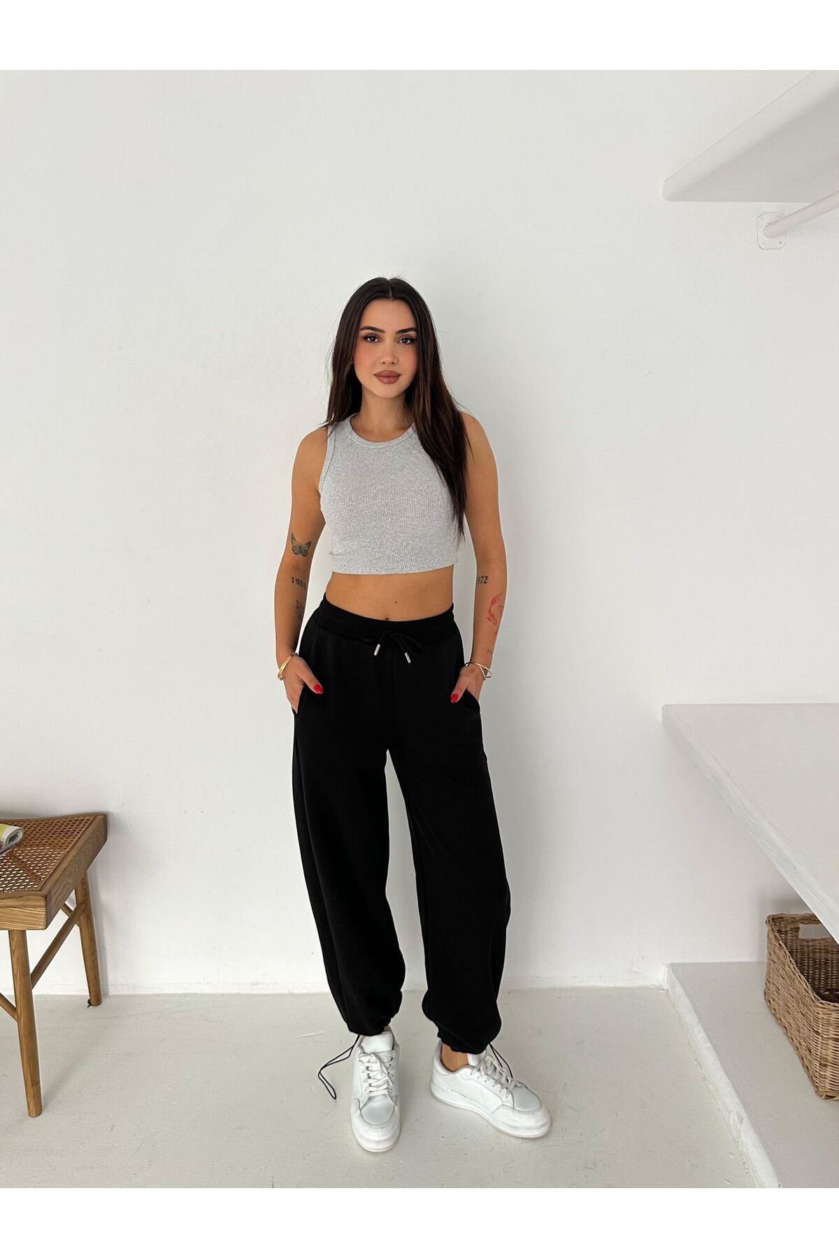 Kadın Stoperli 3 İplik Eşofman Altı · Siyah · 1 [ty:cb1e92f9f7b8dd42]