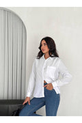 Kadın Cep Detaylı Gömlek · Beyaz · 1 [ty:08bfa8e3438570e1]