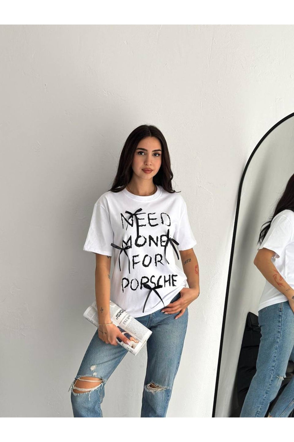Kadın Need Money Baskı Detaylı Oversize T-Shirt · Beyaz · 1 [ty:703172bde5a8ab5e]