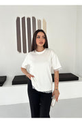 Kadın Dantel Detaylı Basic T-Shirt · Beyaz · 1 [ty:e1d3b3c63783fc2a]